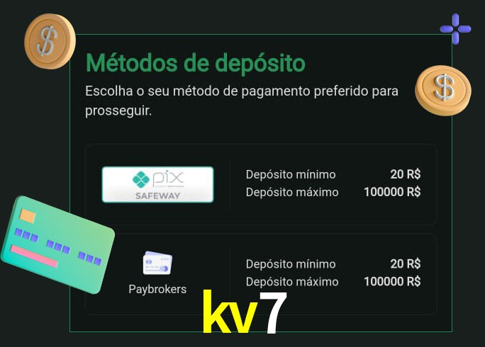 O cassino kv7 oferece uma grande variedade de métodos de pagamento